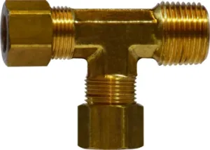 3/4" OD x 3/4" Brass Compression Forged Male Run Tee qt