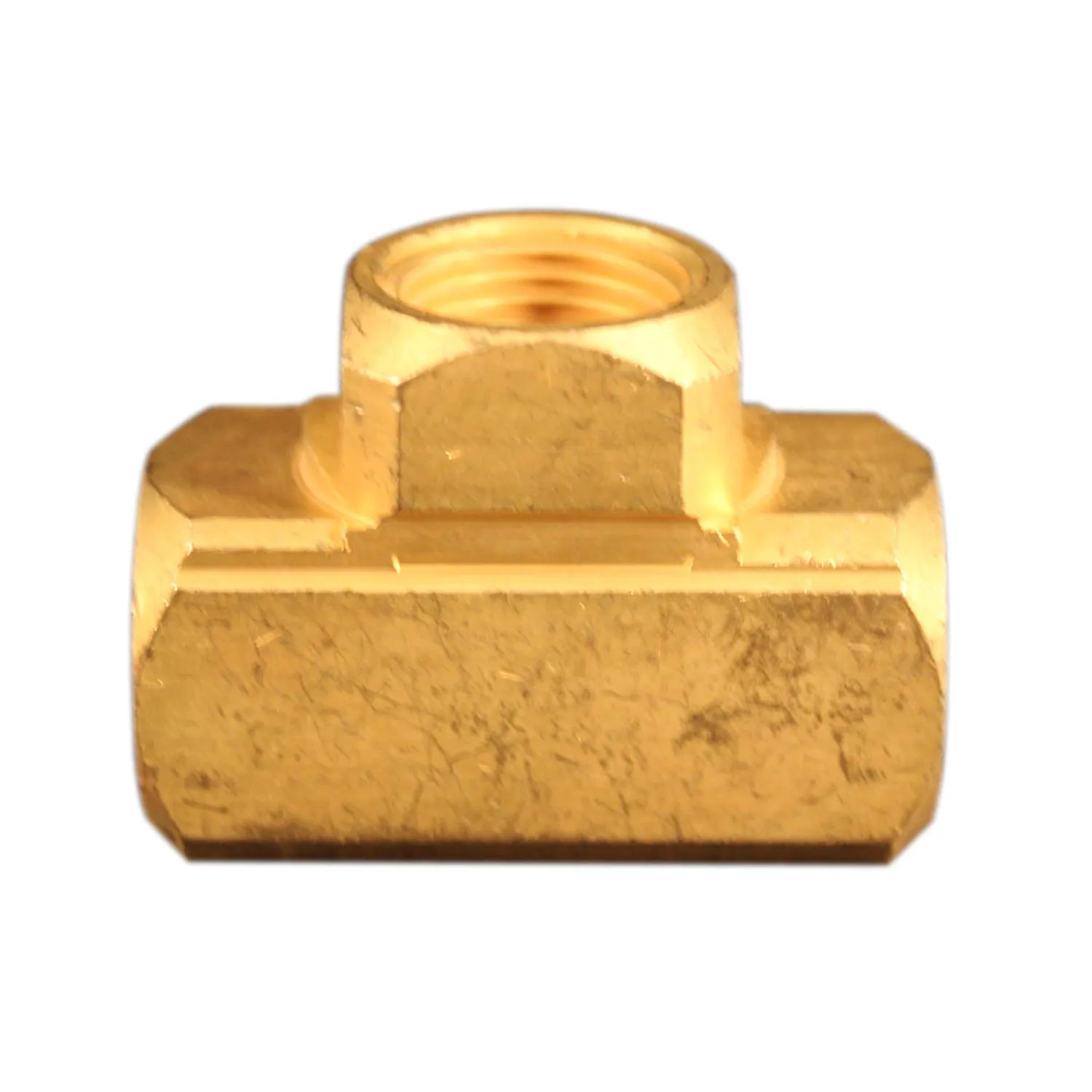 3/8" FNPT Brass Tee Hose Fitting (Box of 5)