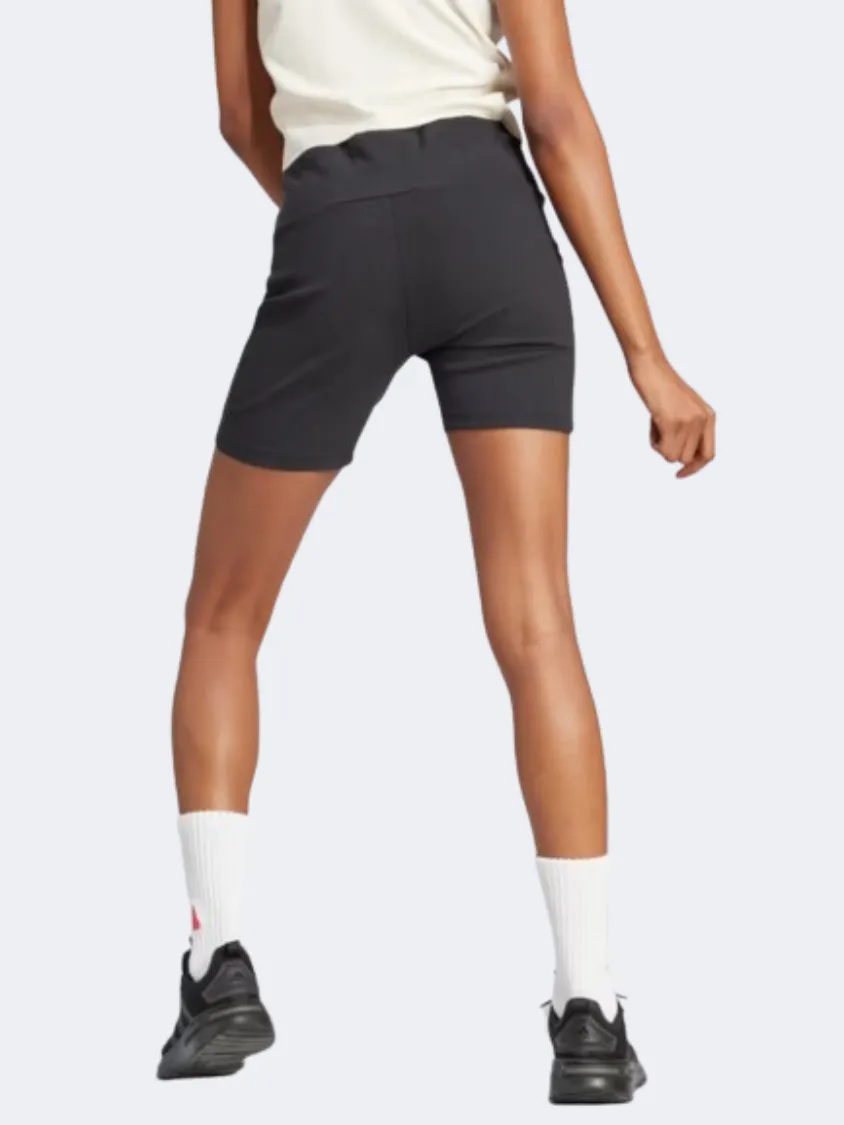 Adidas Lounge Ribbed Biker Women Sportswear Short Black