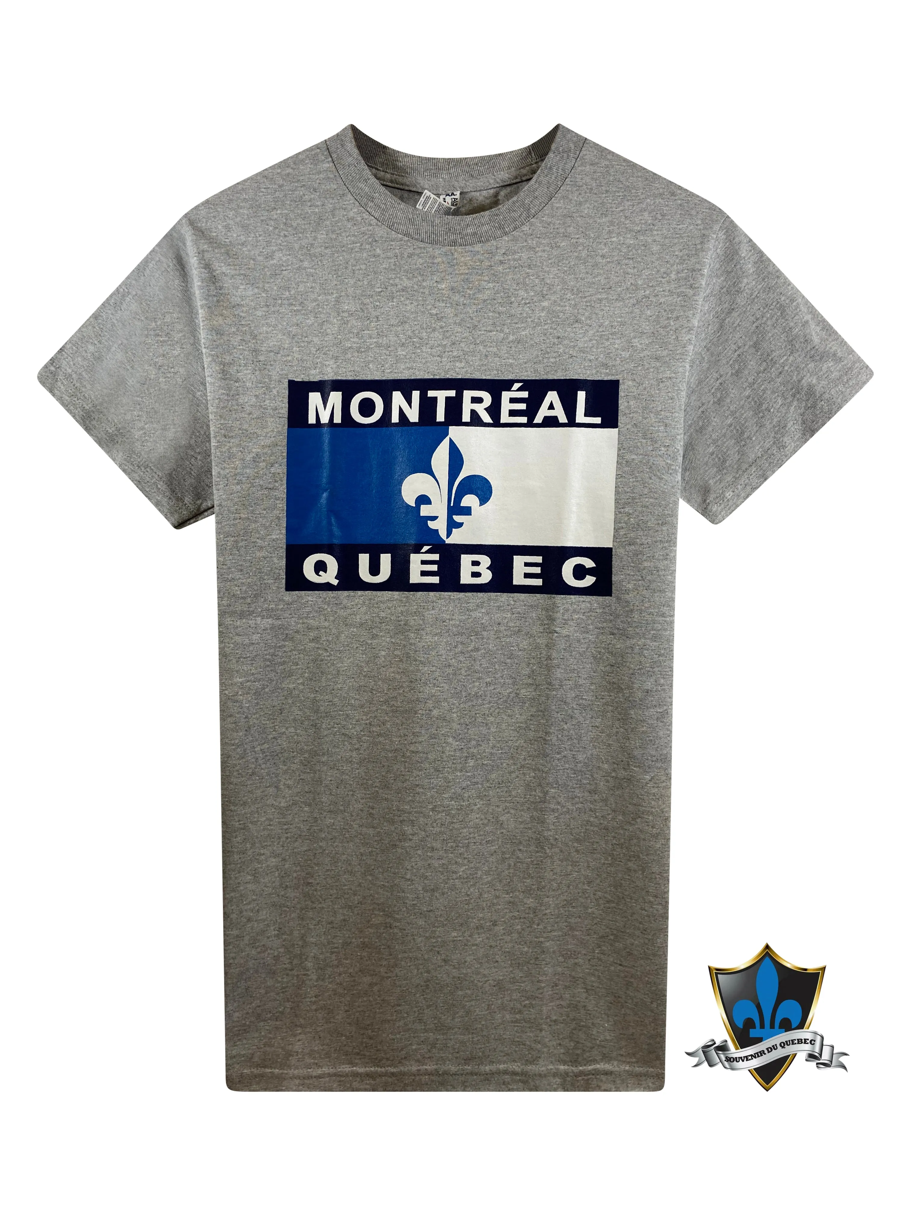 Adult Souvenir T shirt  Montreal Quebec flag