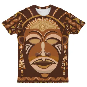 African Mask Printed Mudcloth T-shirt