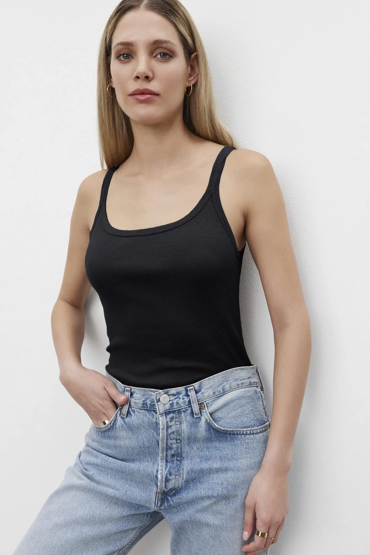 ALIZA RIBBED COTTON LAYERING TANK