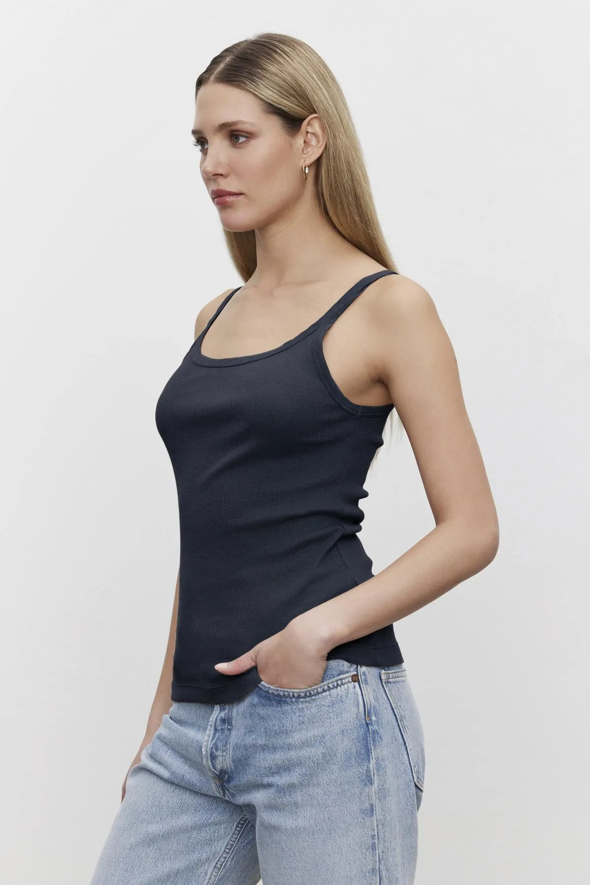 ALIZA RIBBED COTTON LAYERING TANK