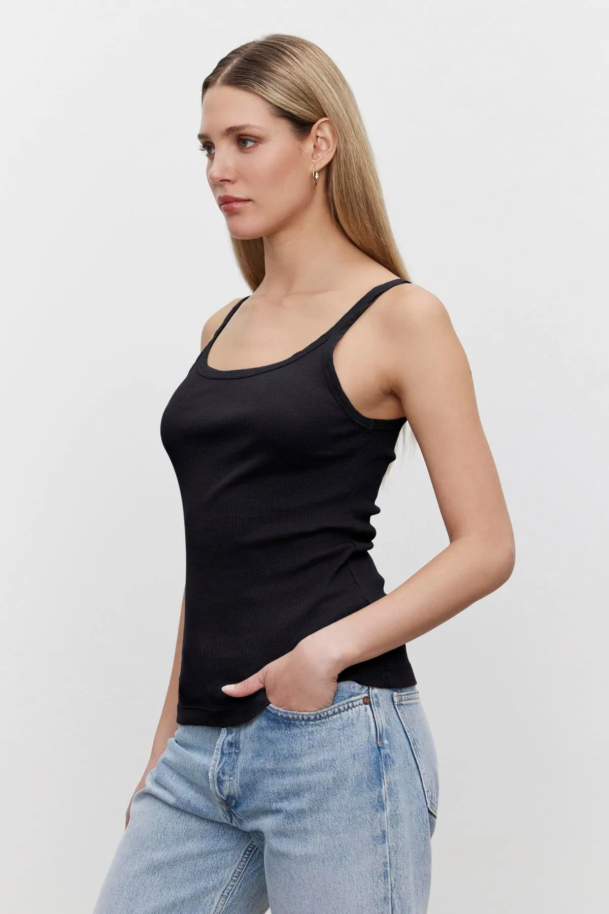 ALIZA RIBBED COTTON LAYERING TANK