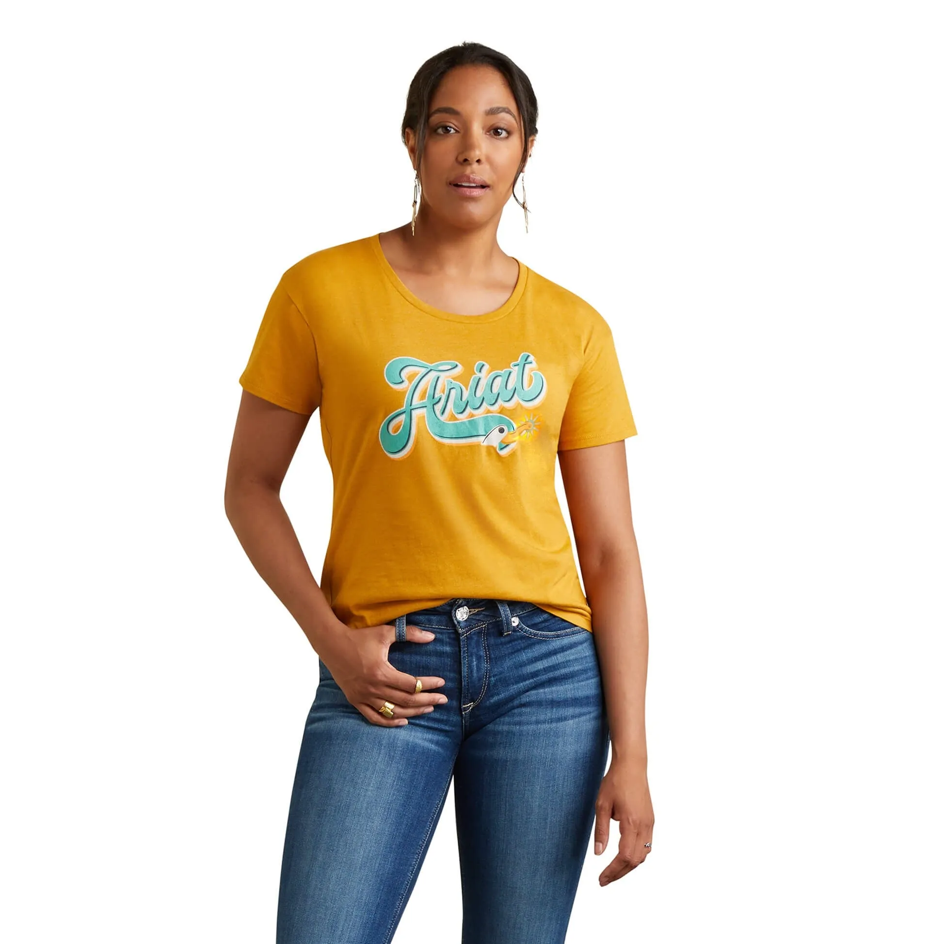 Ariat Women's Spur Script Tee-Buckhorn Heather