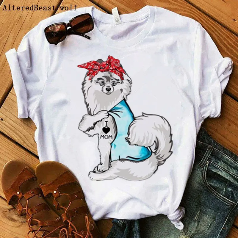 Bandana Pomeranian Mom T-Shirt