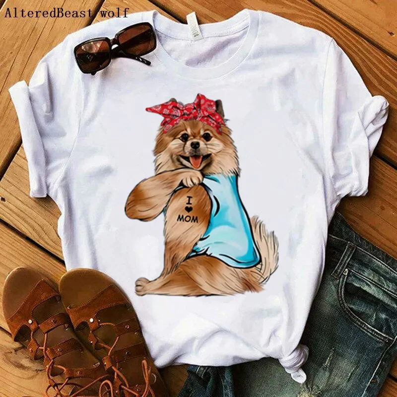 Bandana Pomeranian Mom T-Shirt