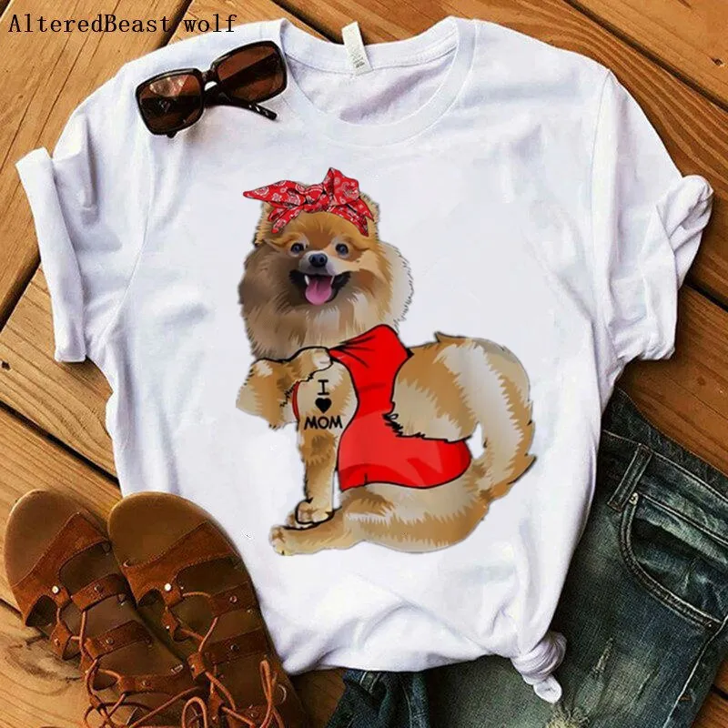 Bandana Pomeranian Mom T-Shirt