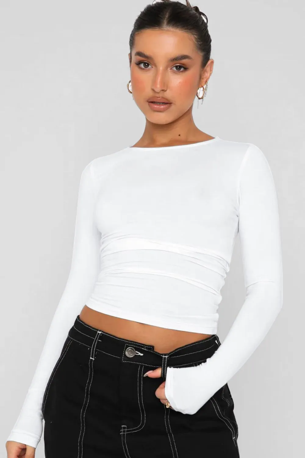 Basic Layering Boat Neck Long-Sleeve Top | 6 Colors