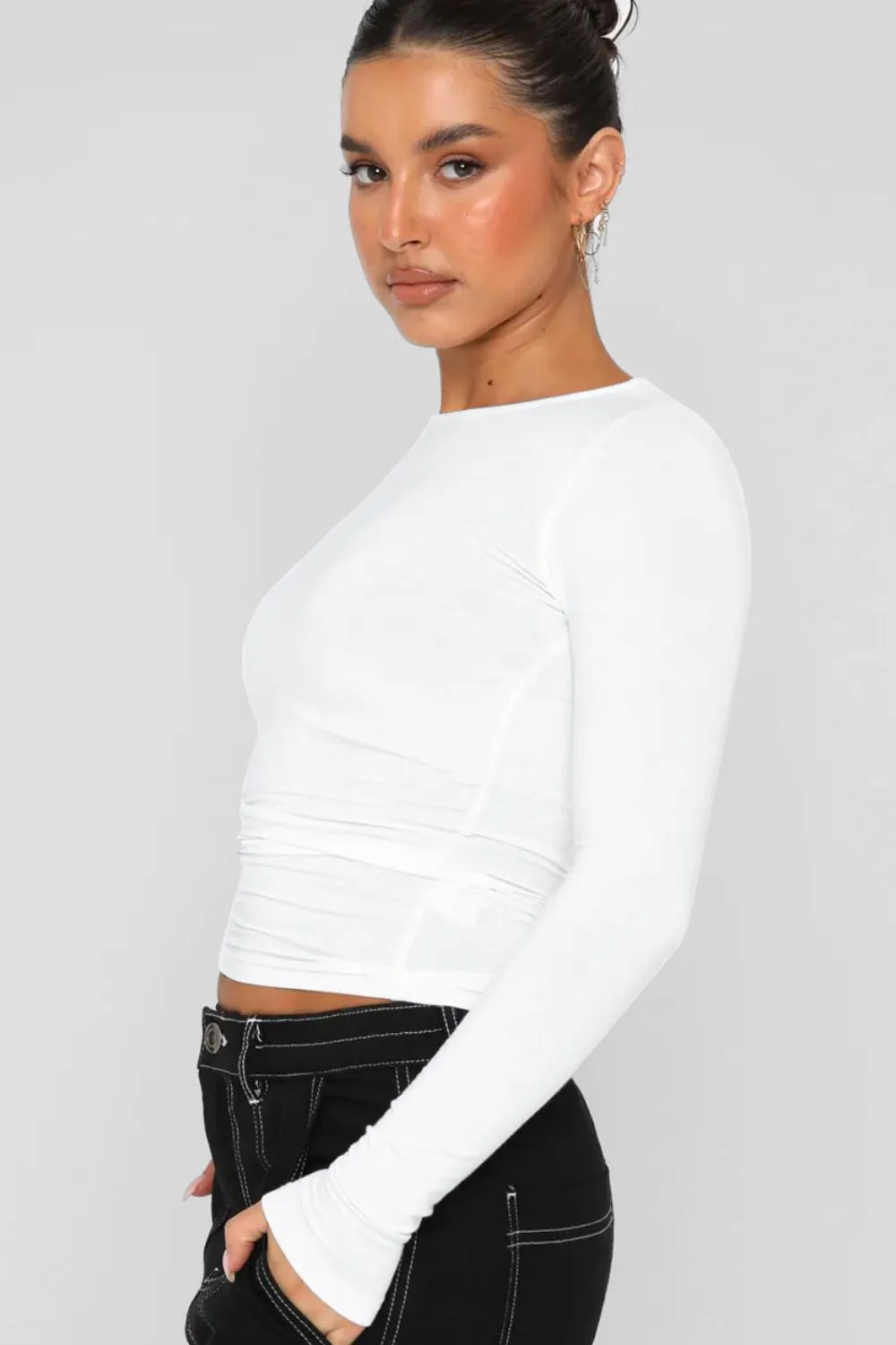 Basic Layering Boat Neck Long-Sleeve Top | 6 Colors