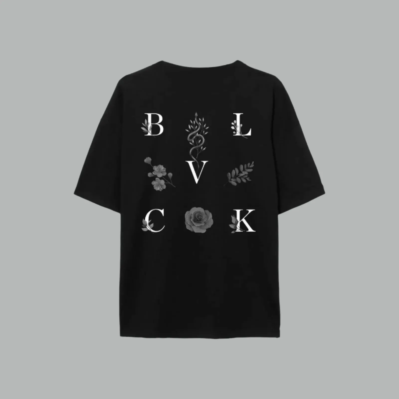 Blvck Paris - "Blvck Floral Logo" - Streetwear Look Tee - Unisex