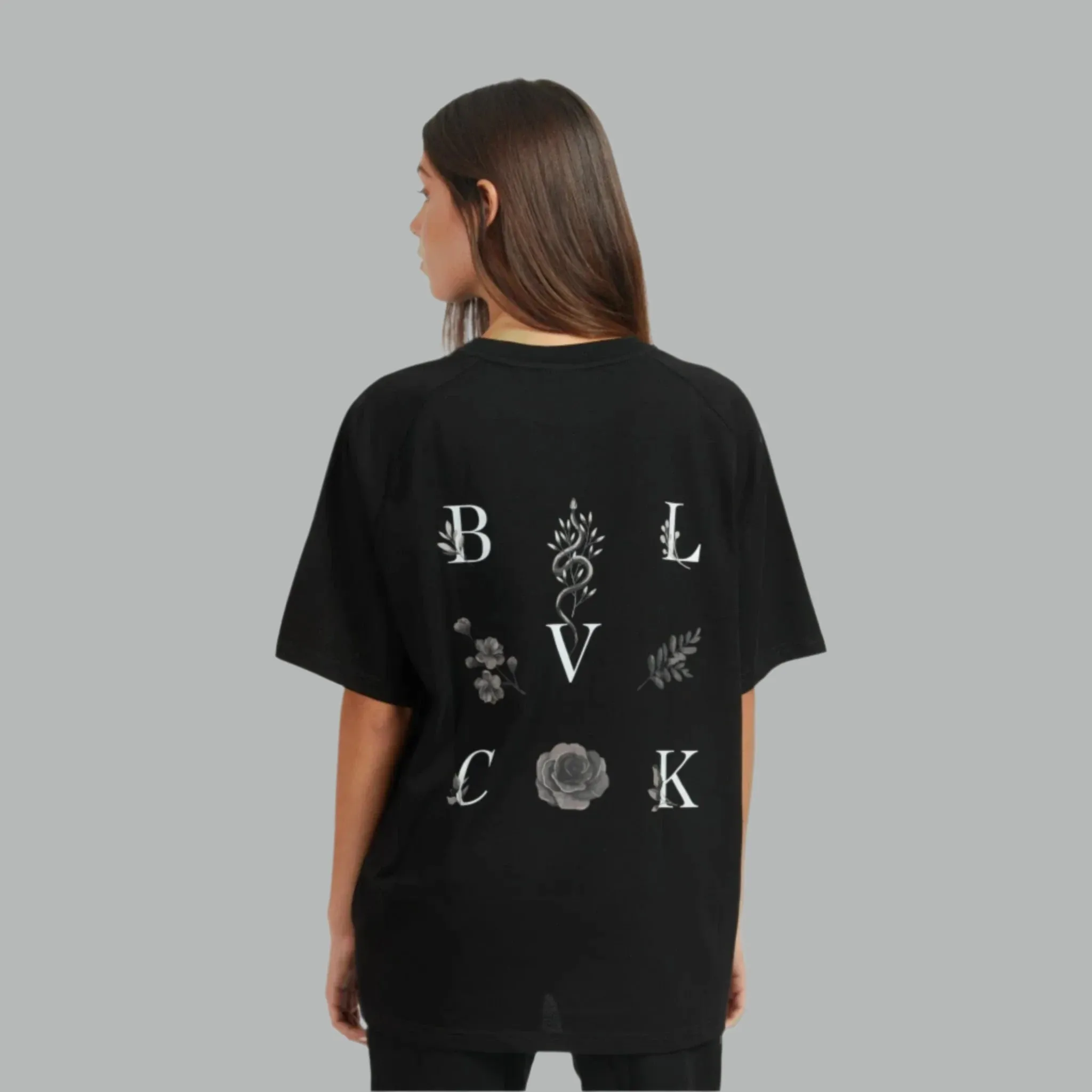 Blvck Paris - "Blvck Floral Logo" - Streetwear Look Tee - Unisex