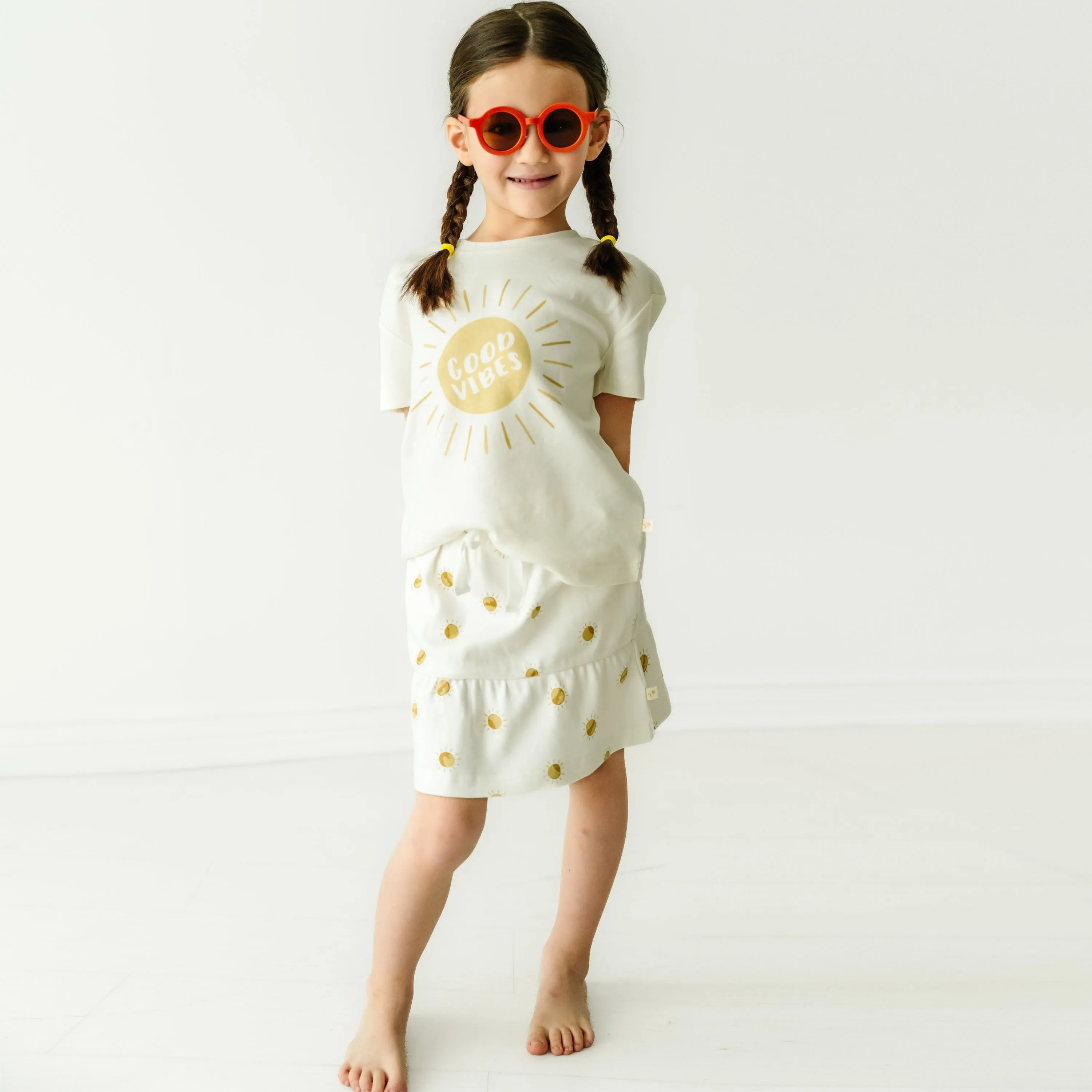 Boxy Tee And Skirt Set - Sunshine