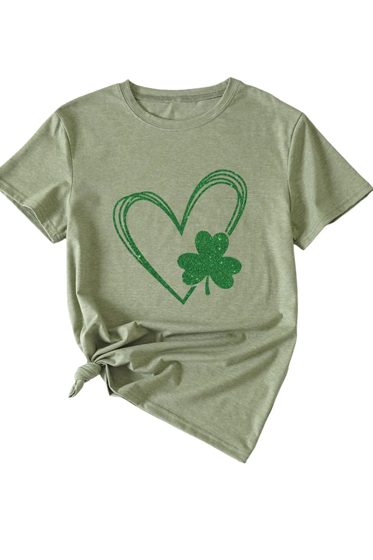 Clover Peach Heart Graphic T-shirt