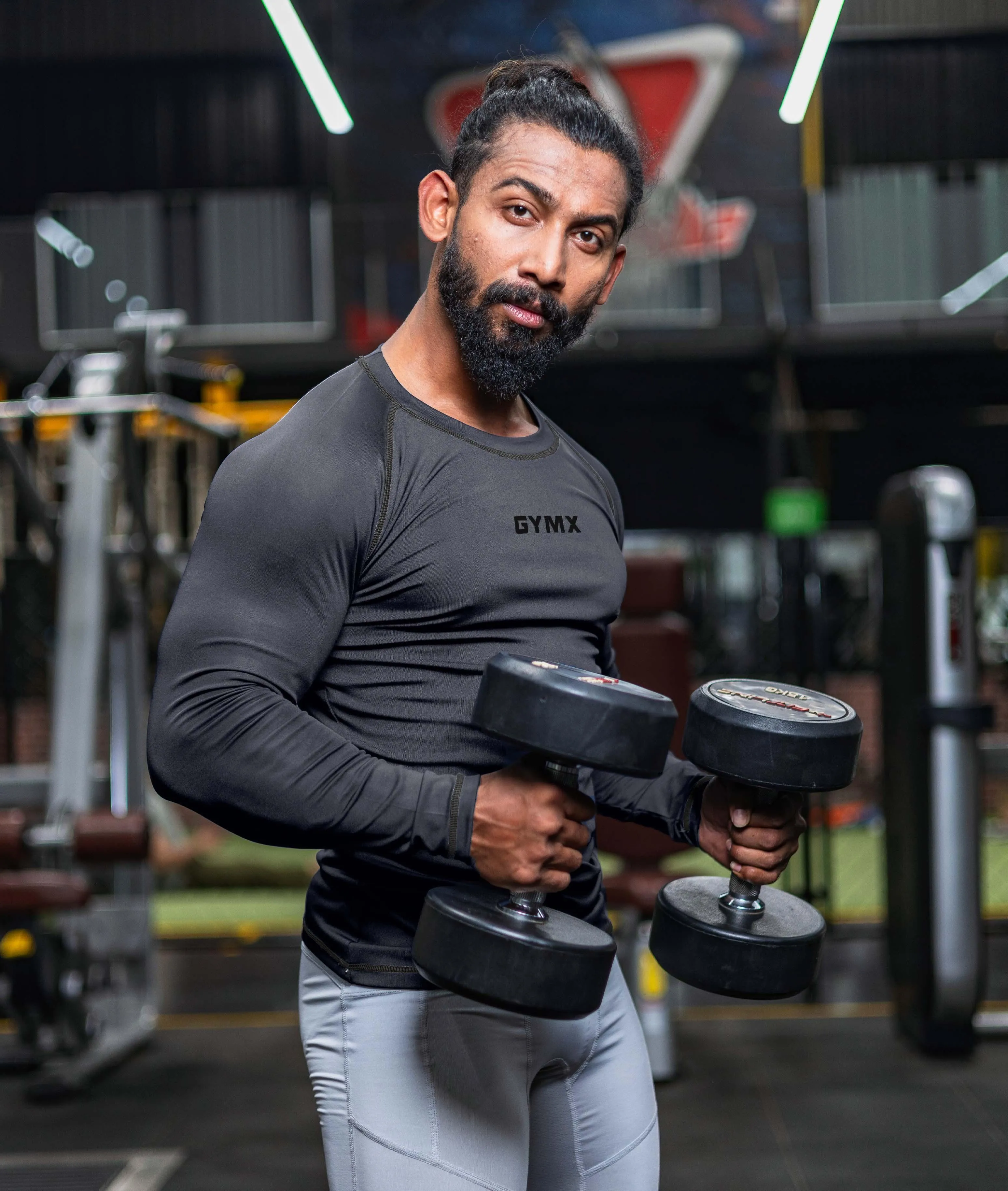 Compression GymX Full Sleeve Tee: Carbon Grey