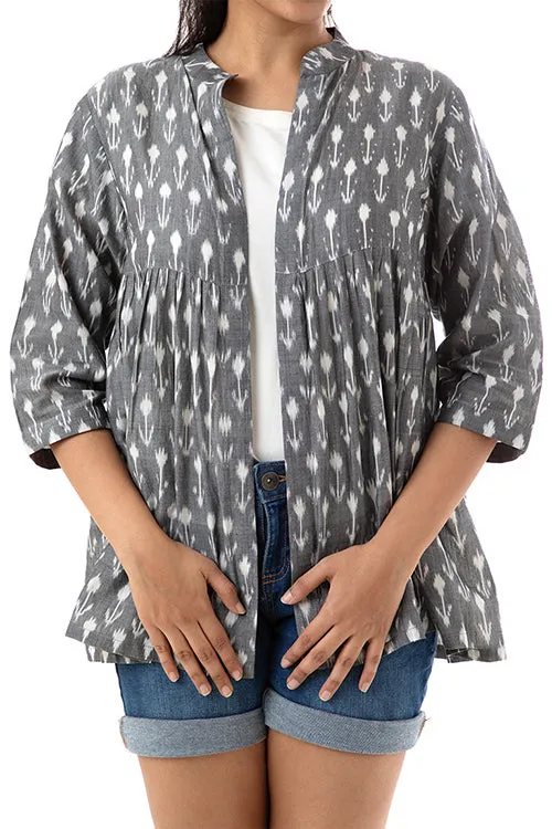 Creative Bee 'BAGAN' Handwoven Cotton Ikat Gathered Jacket