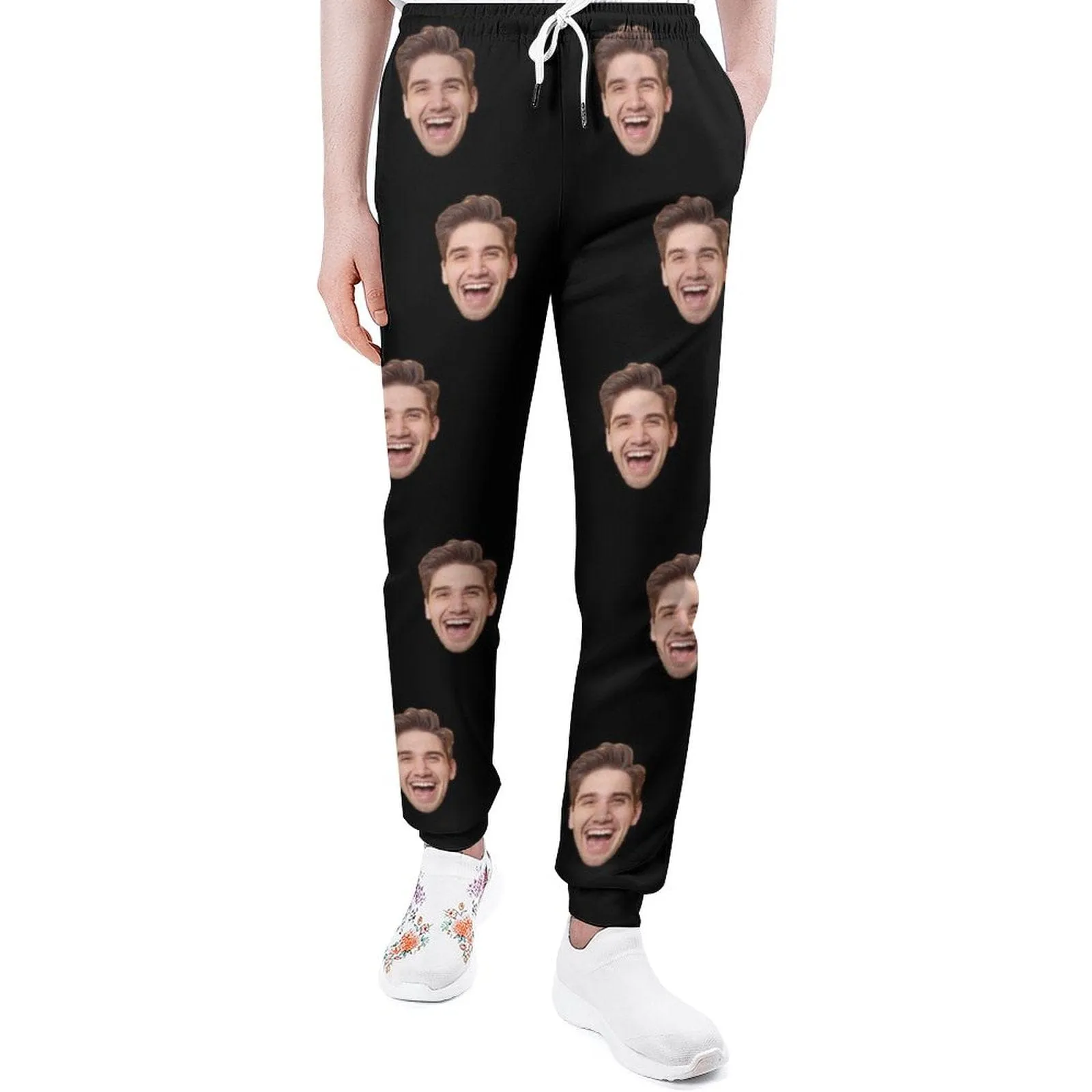 Custom Face Multicolor Sweatpants Unisex Personalized Closed Bottom Casual Joggers