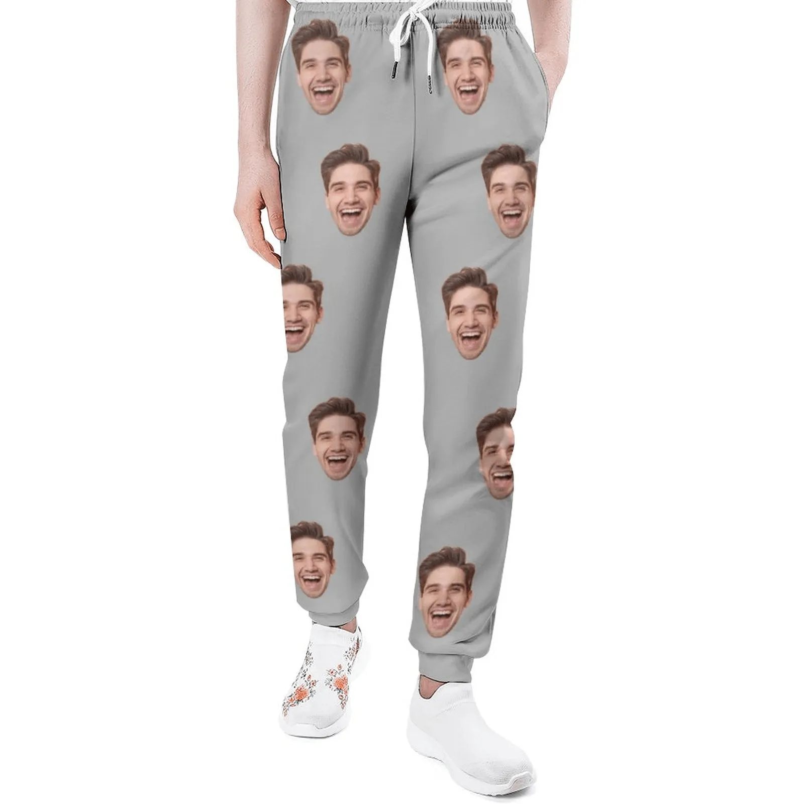 Custom Face Multicolor Sweatpants Unisex Personalized Closed Bottom Casual Joggers