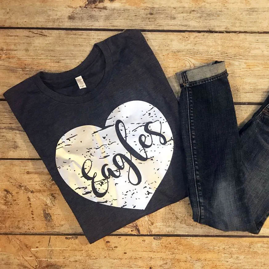 Distressed Vinyl Heart Tee