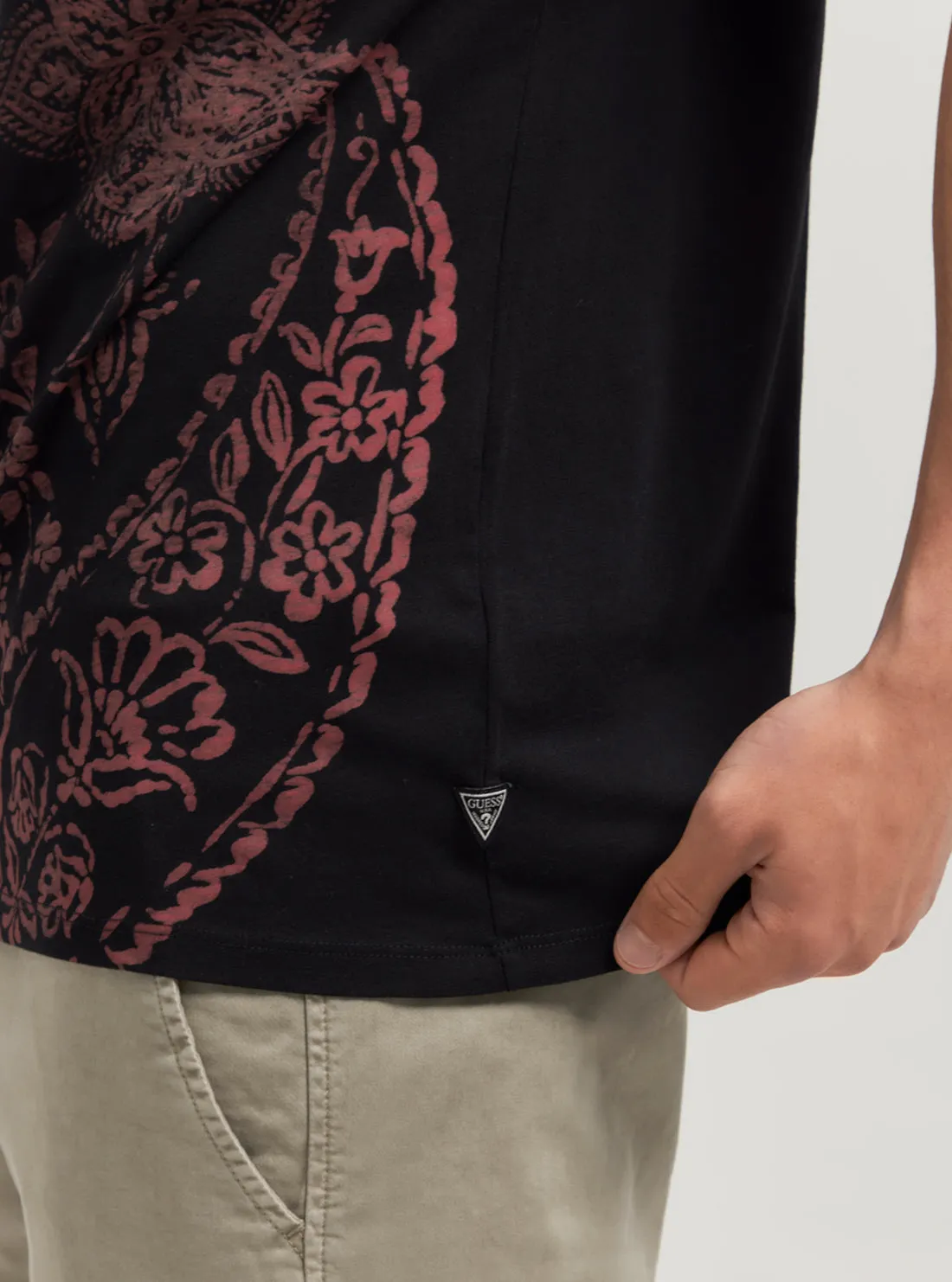 Eco Black Faded Paisley T-Shirt