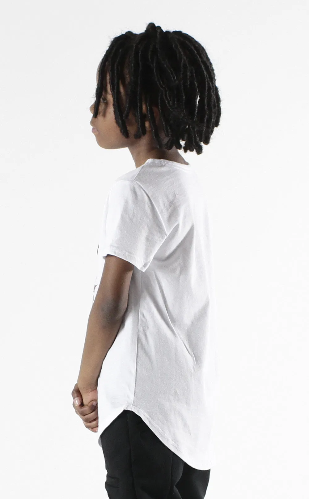 Entree Kids Astronaut Bear Curved Hem Tee In White