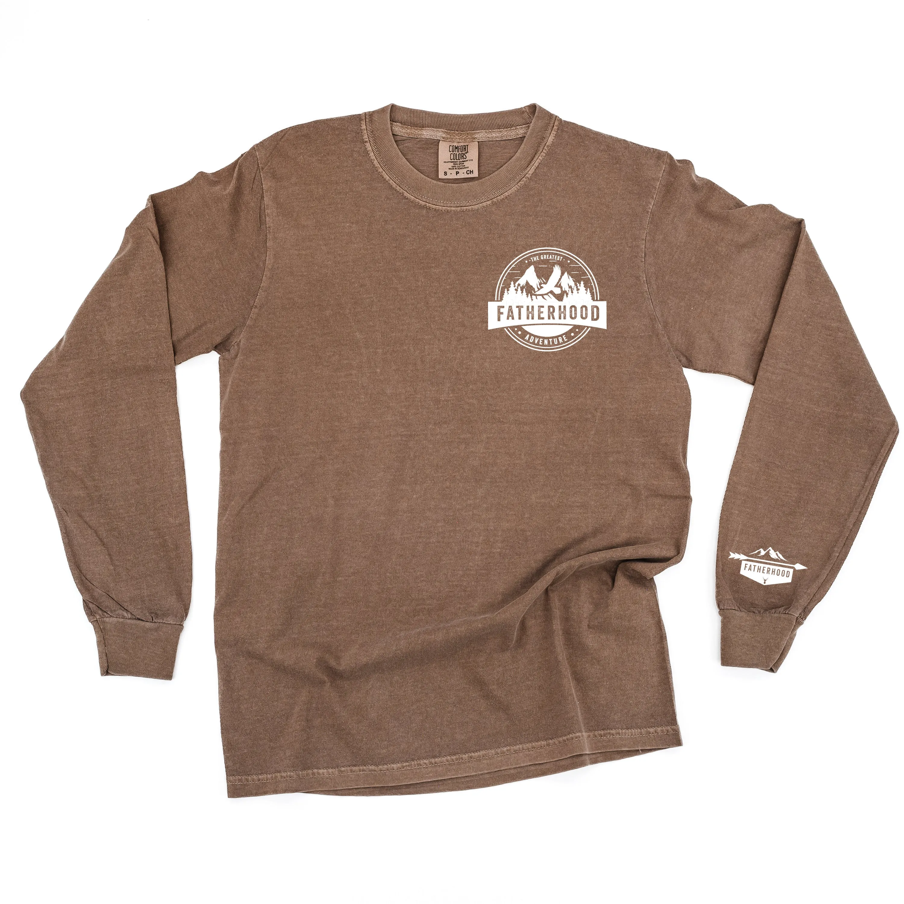 FATHERHOOD - THE GREATEST ADVENTURE (WRIST DETAIL) - LONG SLEEVE COMFORT COLORS TEE