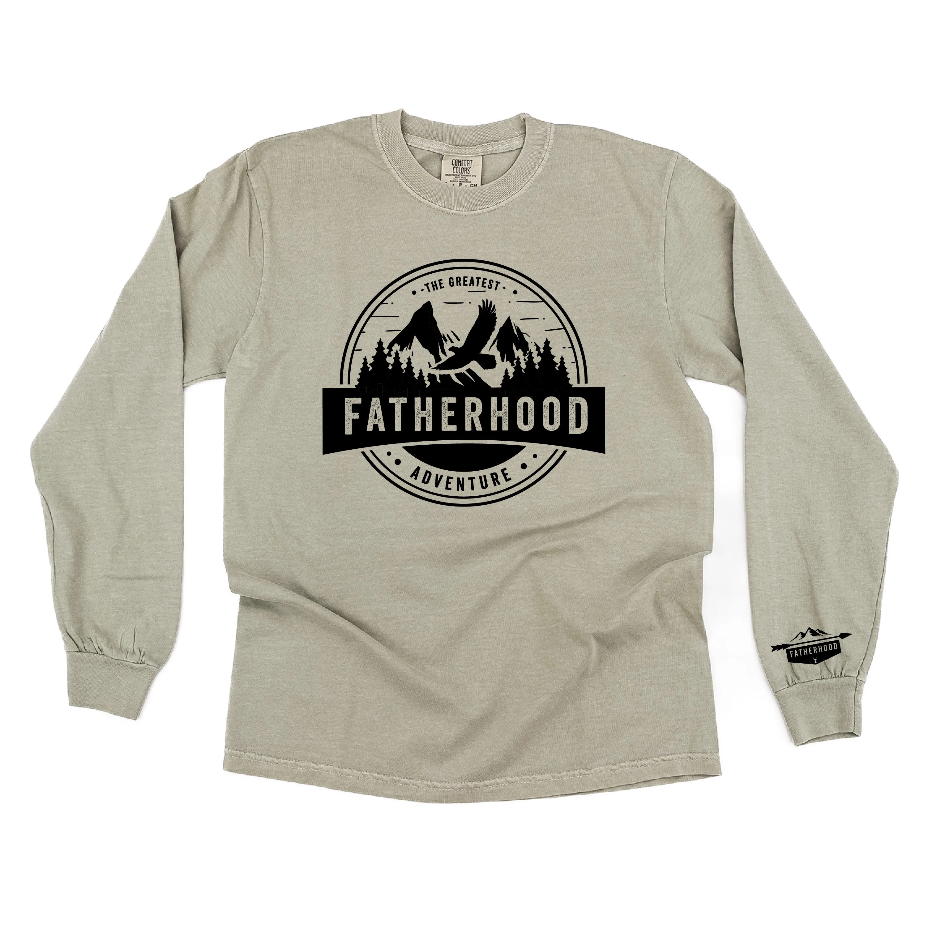 FATHERHOOD - THE GREATEST ADVENTURE (WRIST DETAIL) - LONG SLEEVE COMFORT COLORS TEE