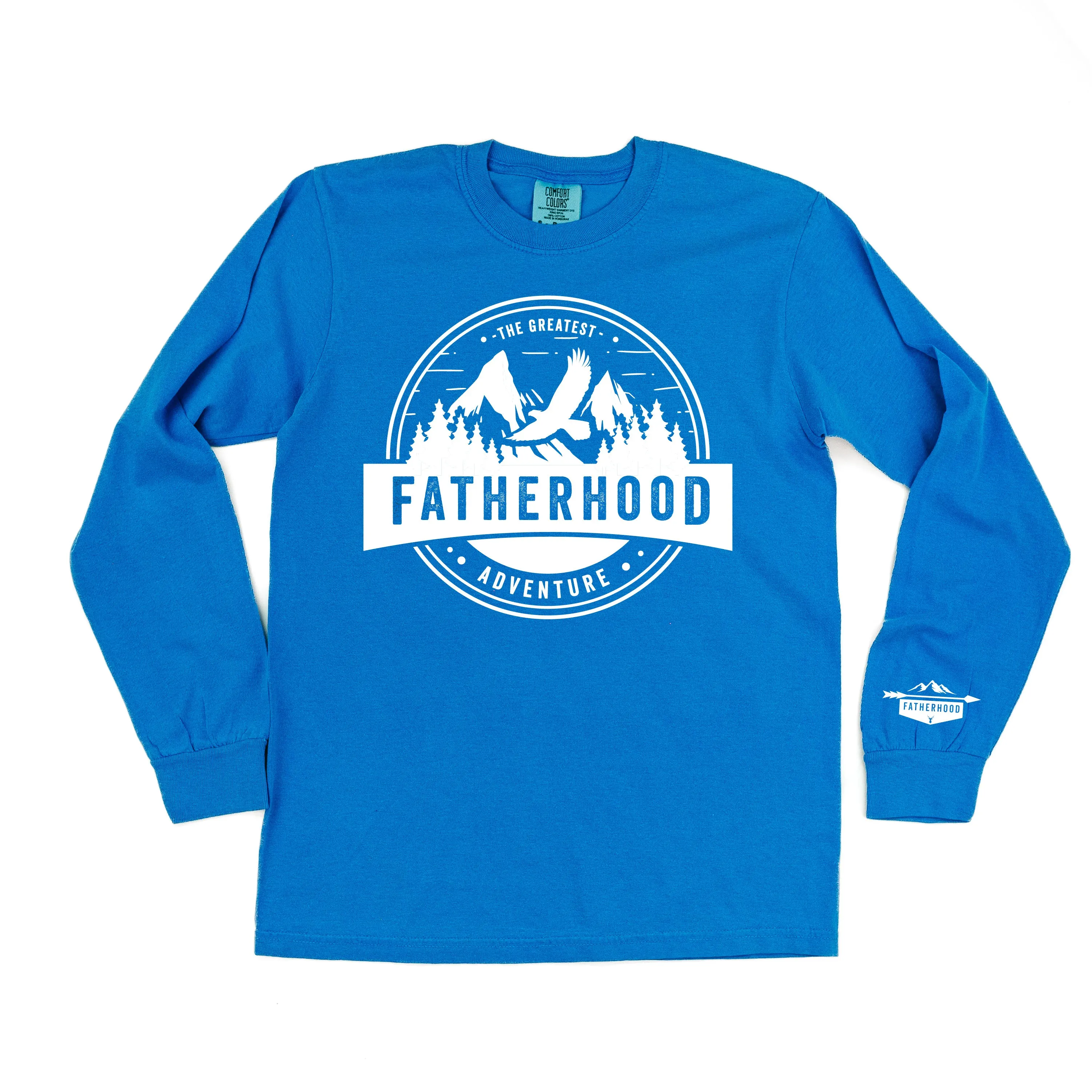 FATHERHOOD - THE GREATEST ADVENTURE (WRIST DETAIL) - LONG SLEEVE COMFORT COLORS TEE