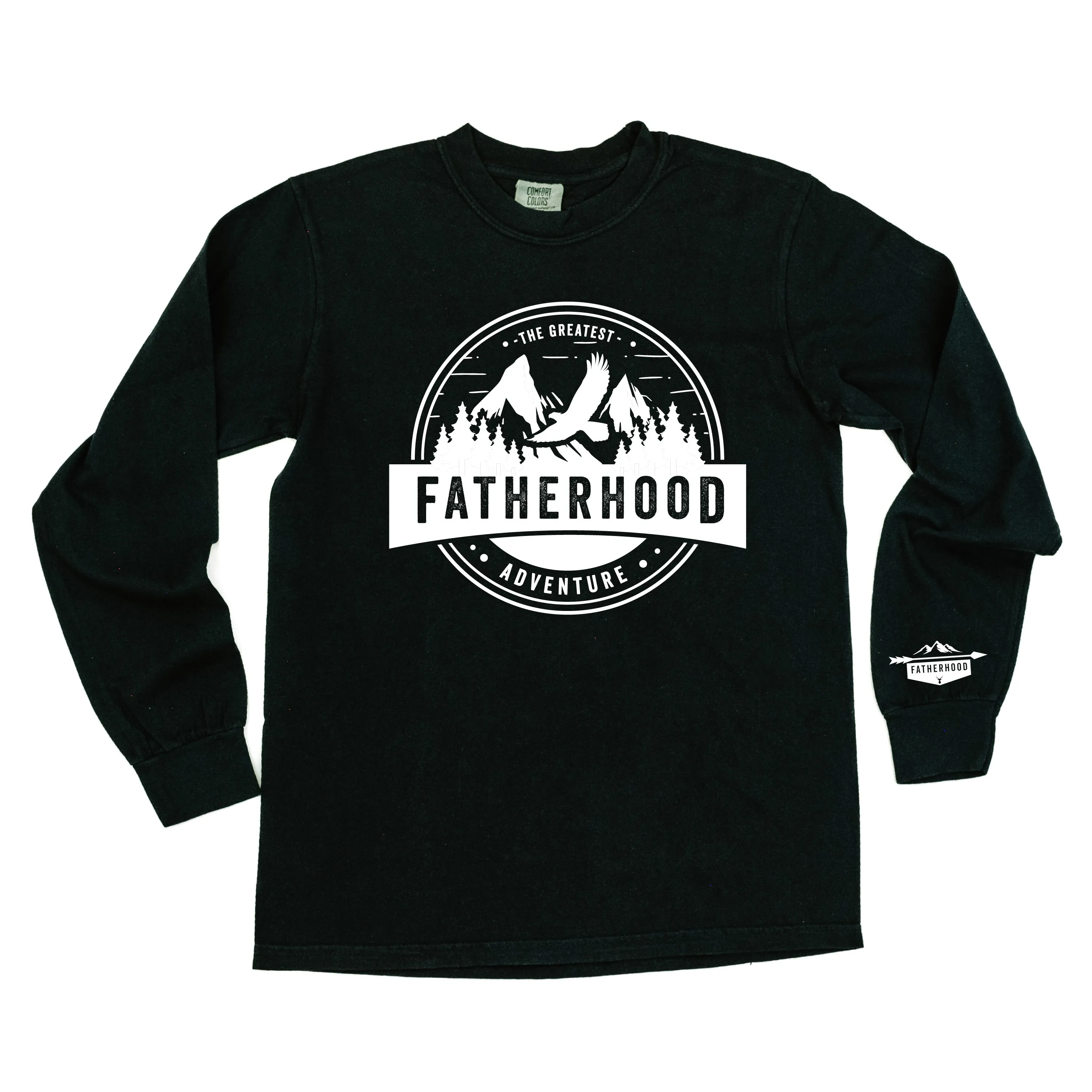 FATHERHOOD - THE GREATEST ADVENTURE (WRIST DETAIL) - LONG SLEEVE COMFORT COLORS TEE