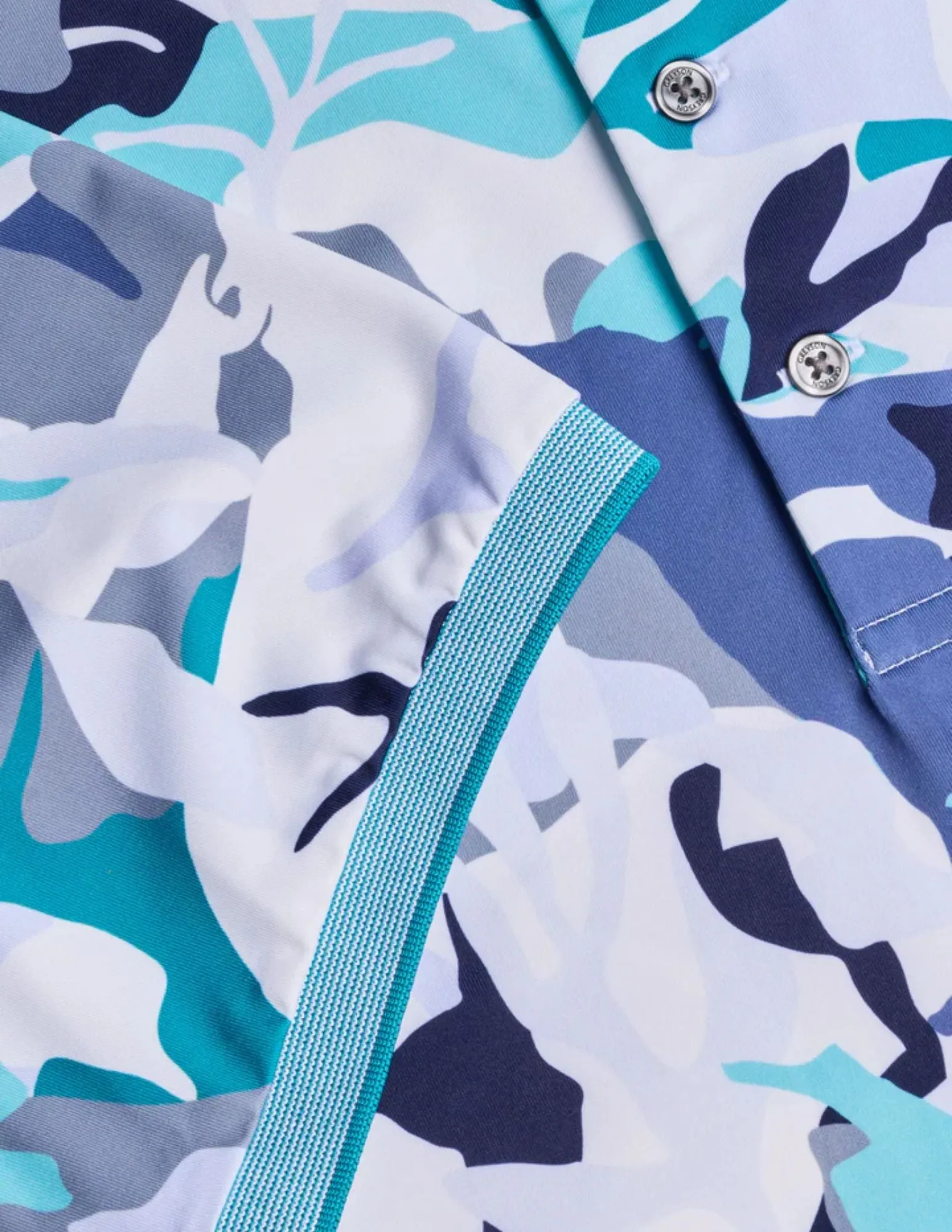 Forest Camo Polo | Cyano Blue