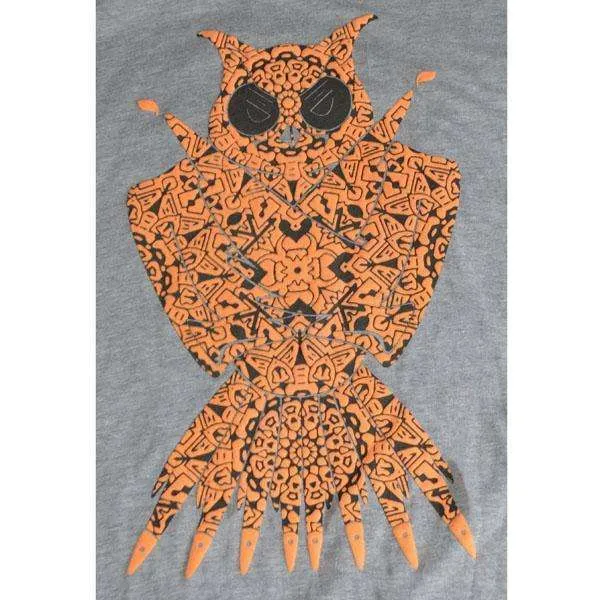 Graphic Tees! Reflective Owl on Grey