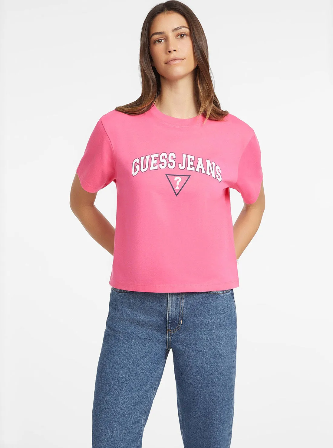 Guess Jeans Pink Boxy T-Shirt