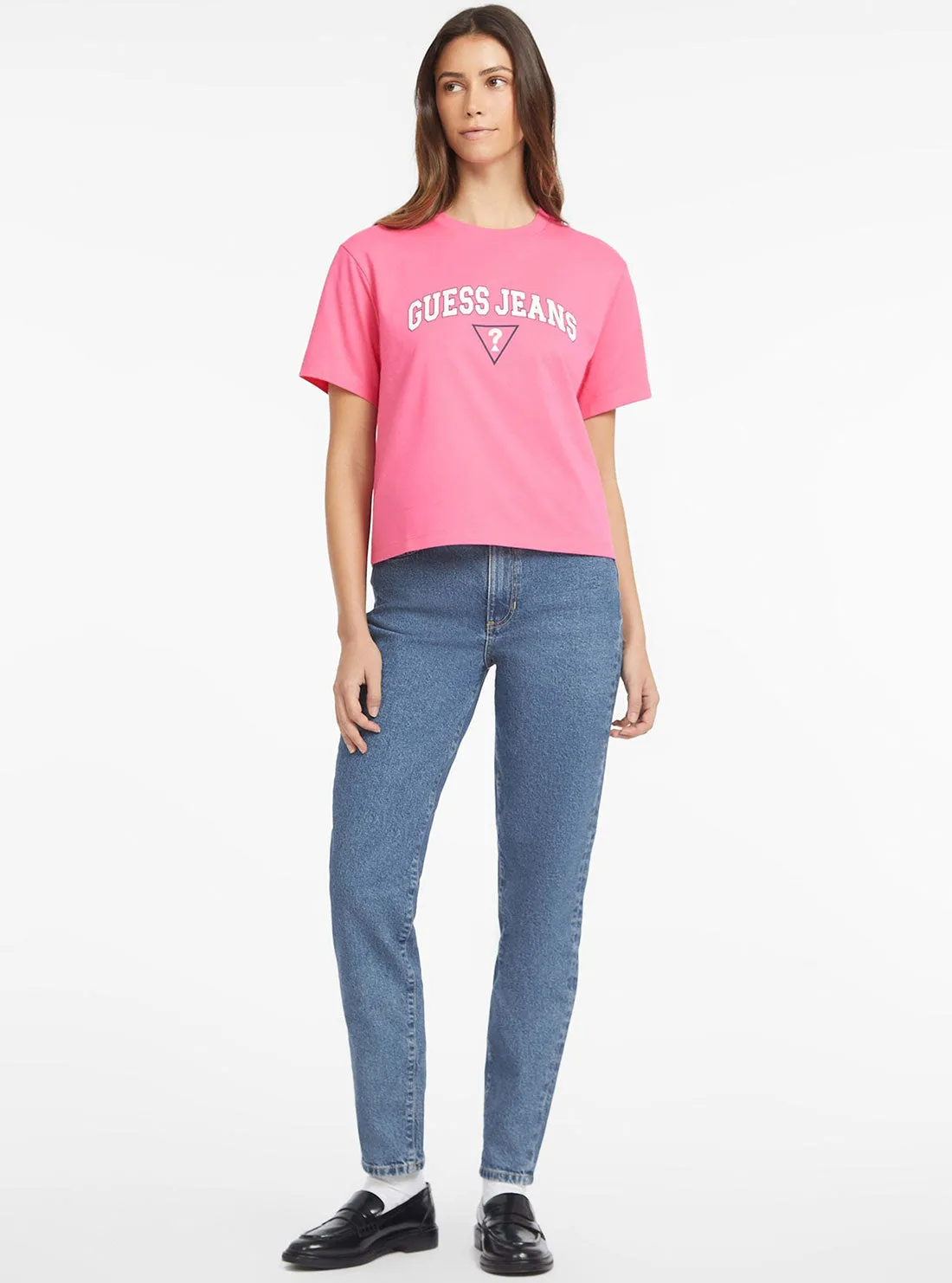 Guess Jeans Pink Boxy T-Shirt