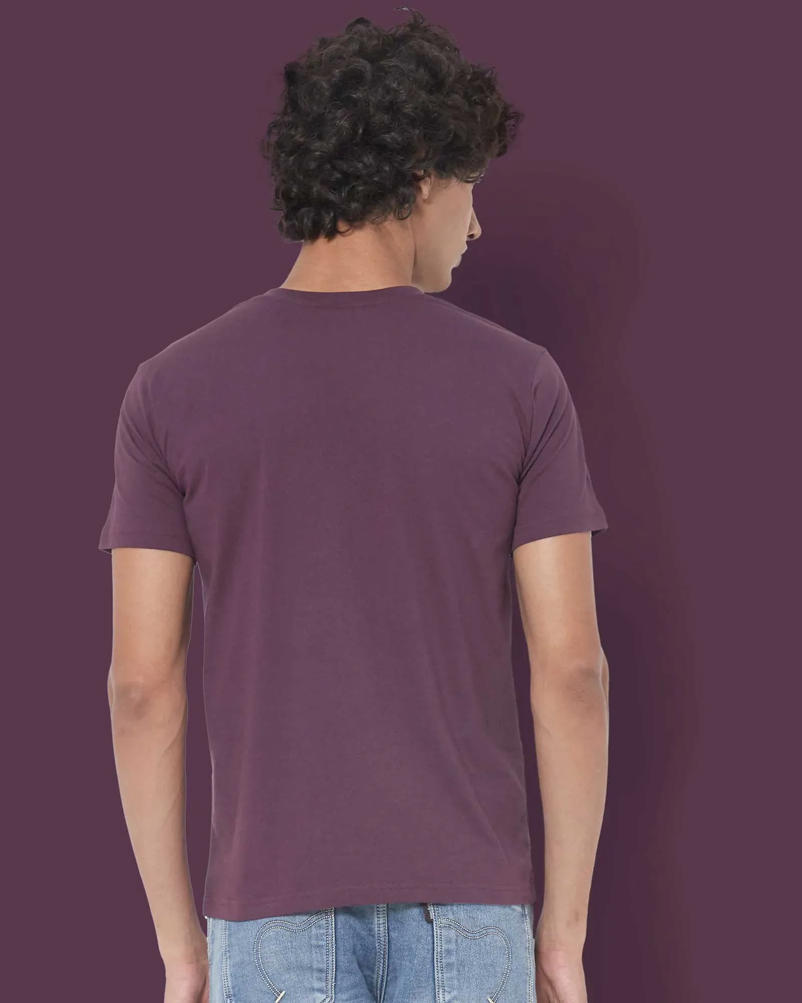 Half Sleeves Henley: Wine