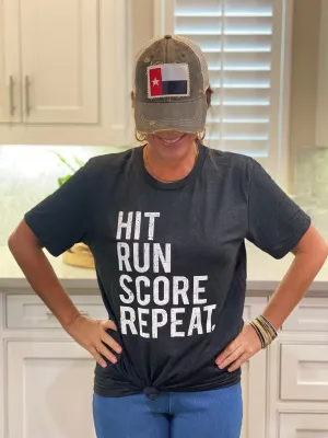 Hit Run Score Repeat Tee Shirt