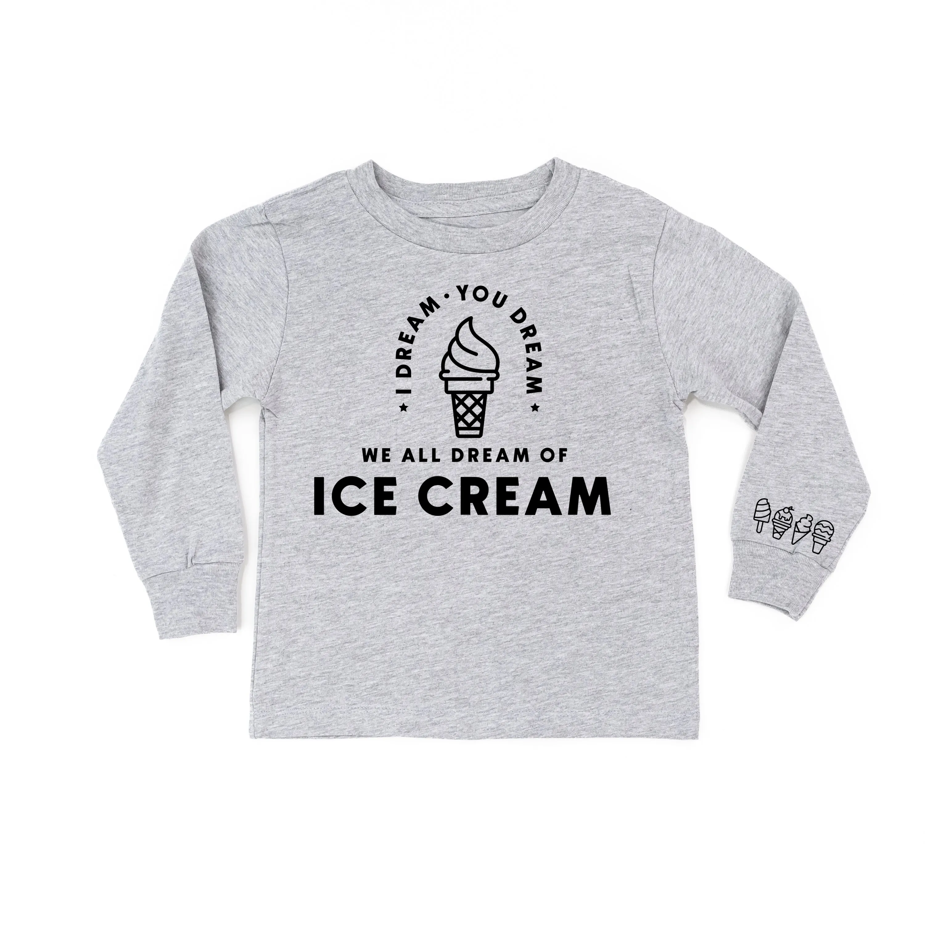 I DREAM OF ICE CREAM - Ice Cream Wrist Detail - Long Sleeve Child Shirt