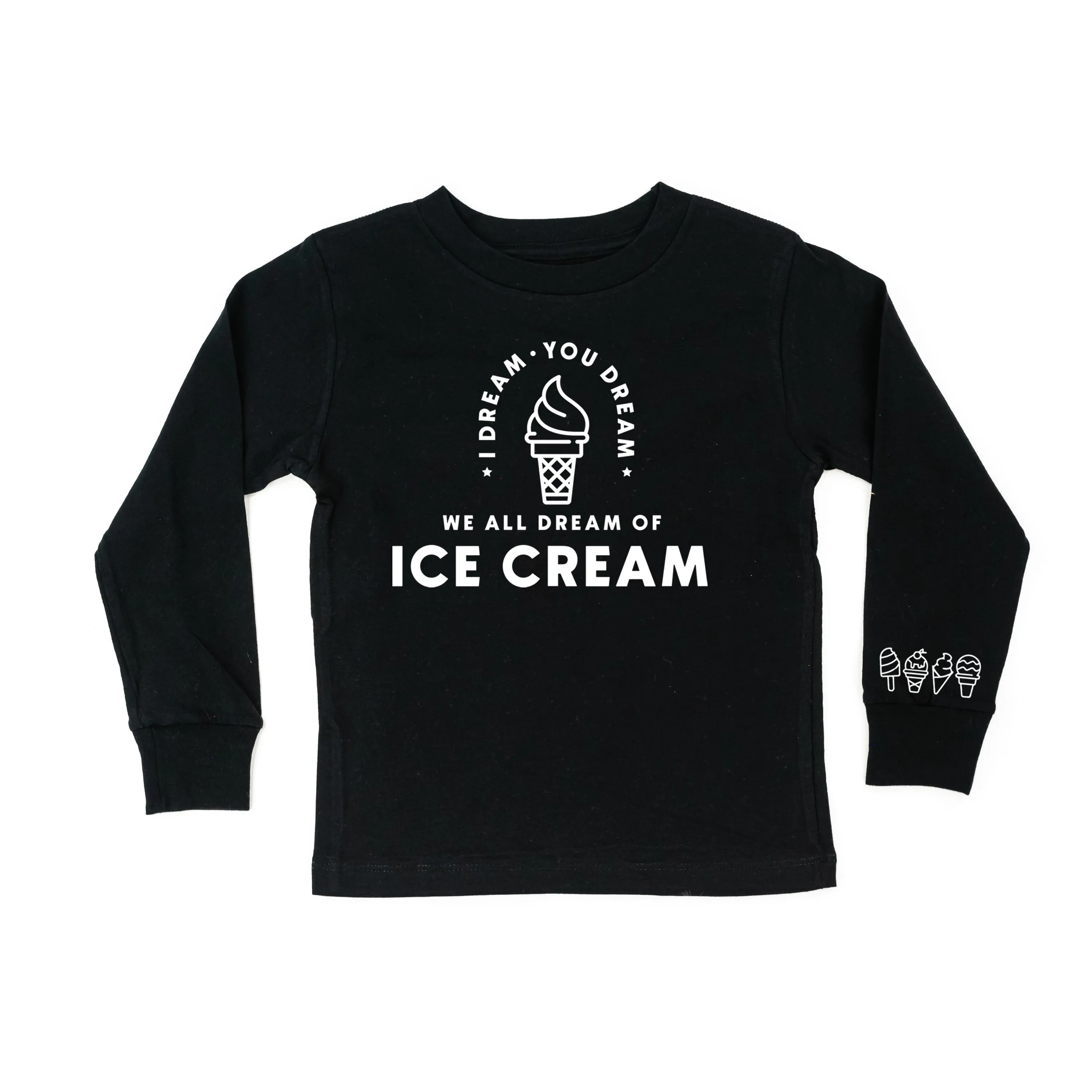 I DREAM OF ICE CREAM - Ice Cream Wrist Detail - Long Sleeve Child Shirt