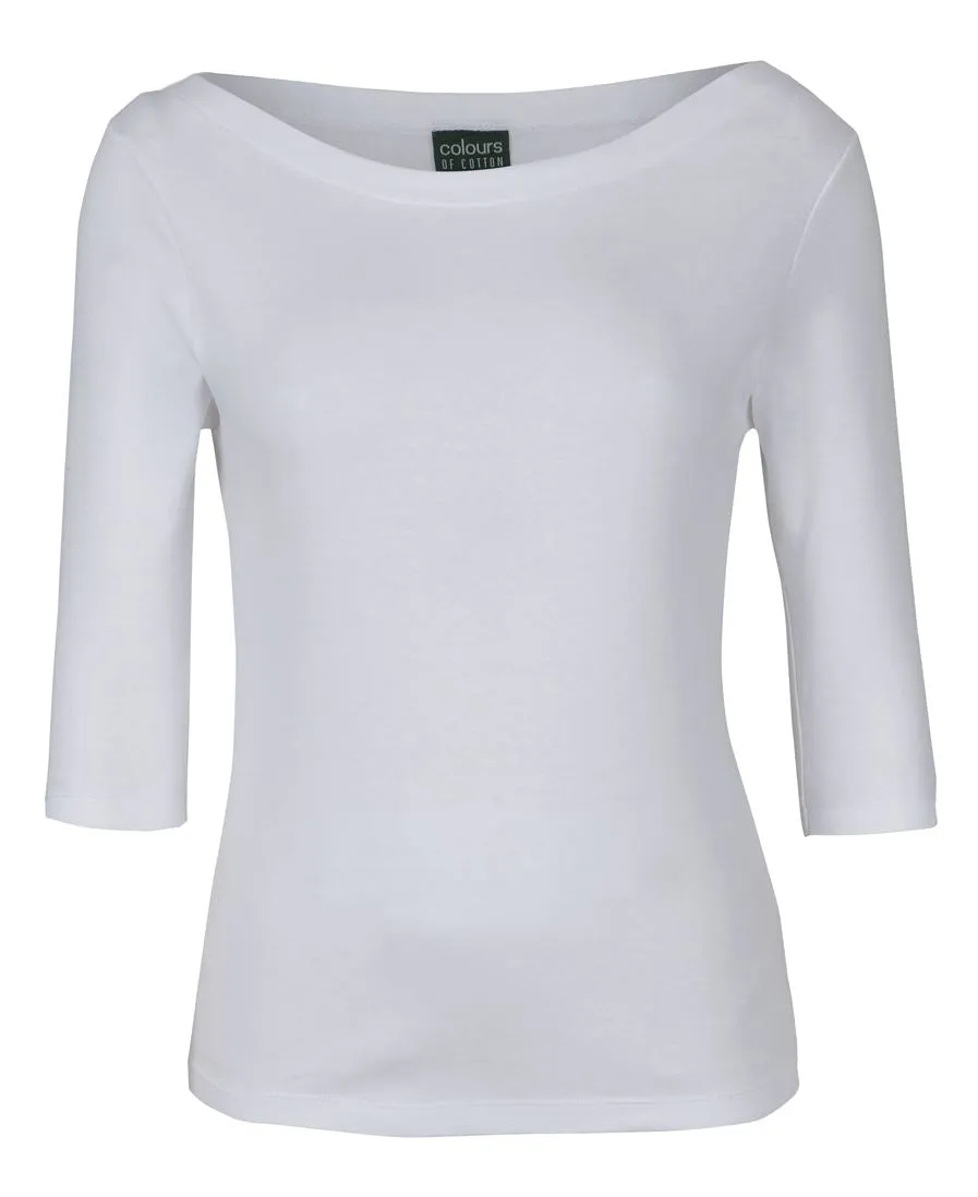 JB's C of C Ladies 3/4 Sleeve Boat Neck Tee (1BT3)