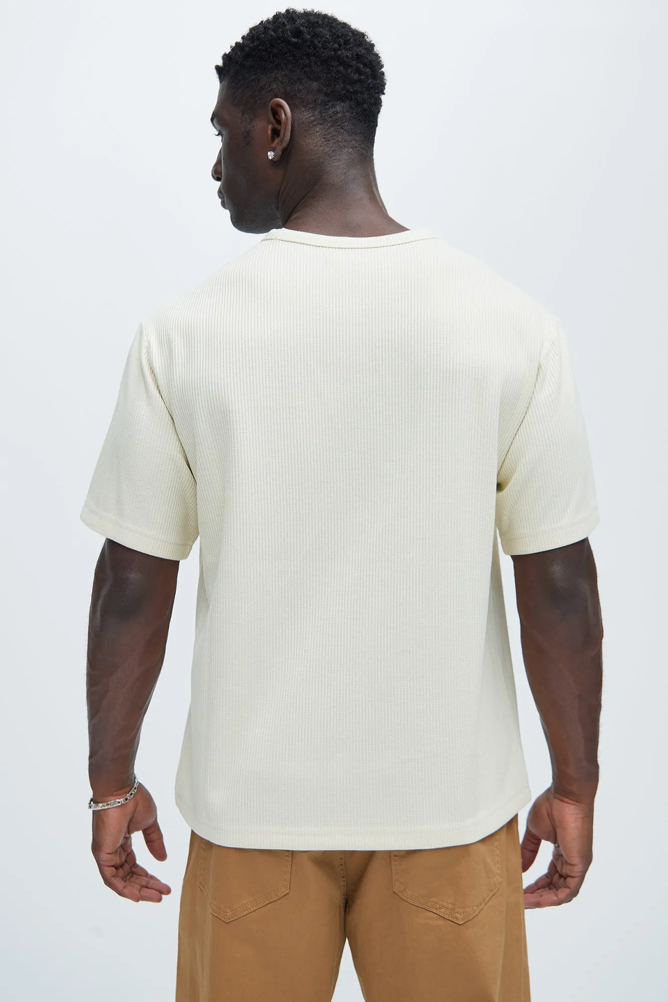 Kalel Textured Relaxed Short Sleeve Tee - Off White