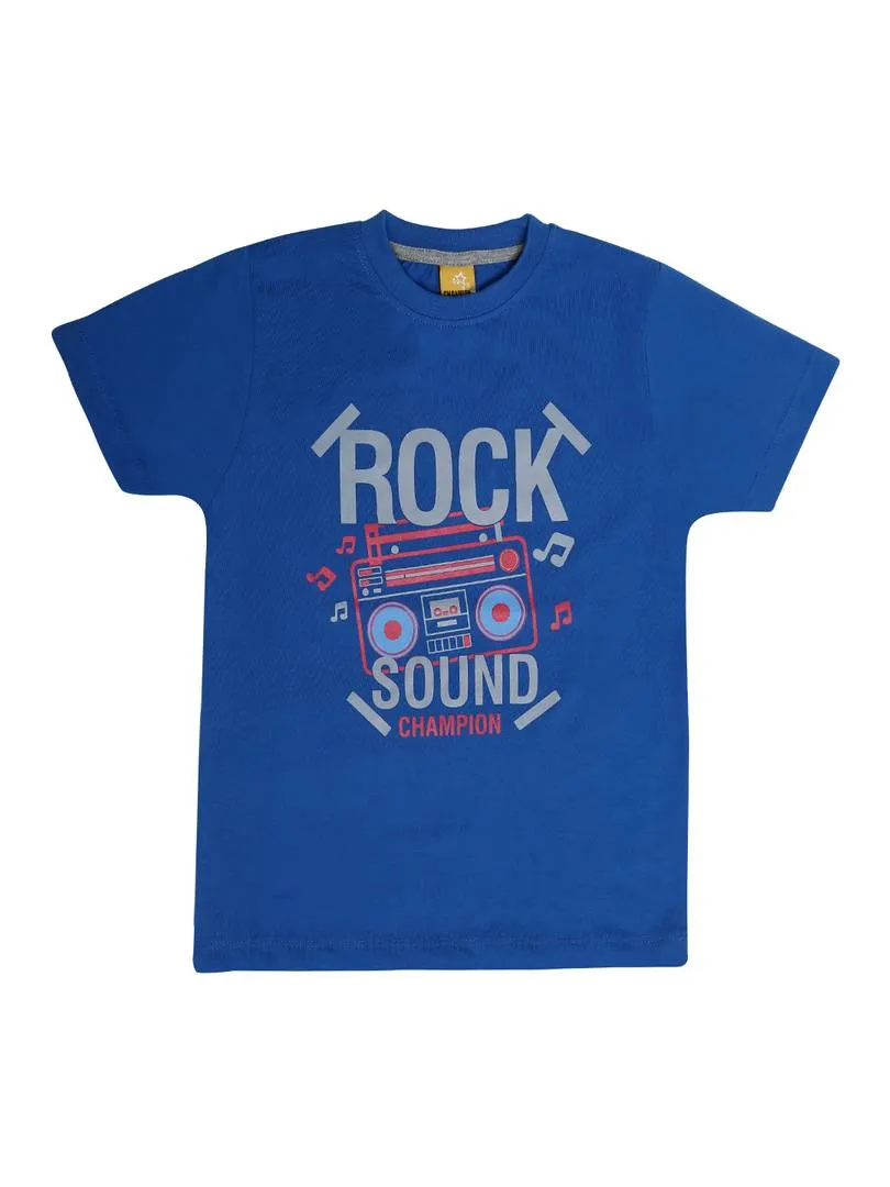 Kids Printed Blue Cotton Tees