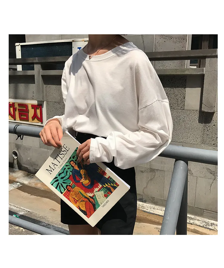 [Korean Style] Jelly Solid Color Basic Long Sleeve Tee