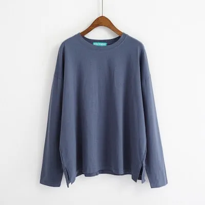 [Korean Style] Jelly Solid Color Basic Long Sleeve Tee