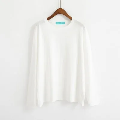 [Korean Style] Jelly Solid Color Basic Long Sleeve Tee