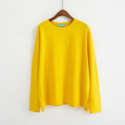 [Korean Style] Jelly Solid Color Basic Long Sleeve Tee