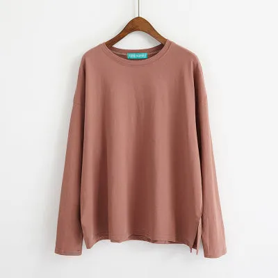 [Korean Style] Jelly Solid Color Basic Long Sleeve Tee