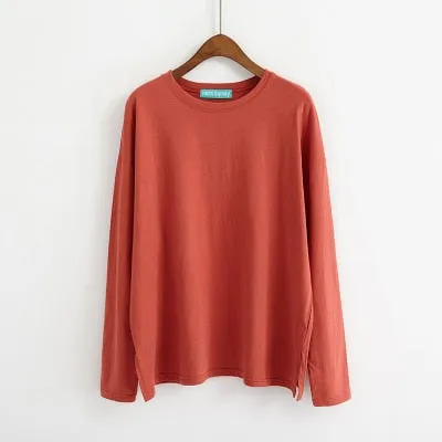 [Korean Style] Jelly Solid Color Basic Long Sleeve Tee