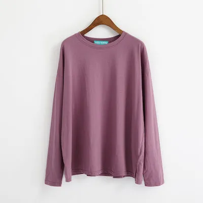 [Korean Style] Jelly Solid Color Basic Long Sleeve Tee