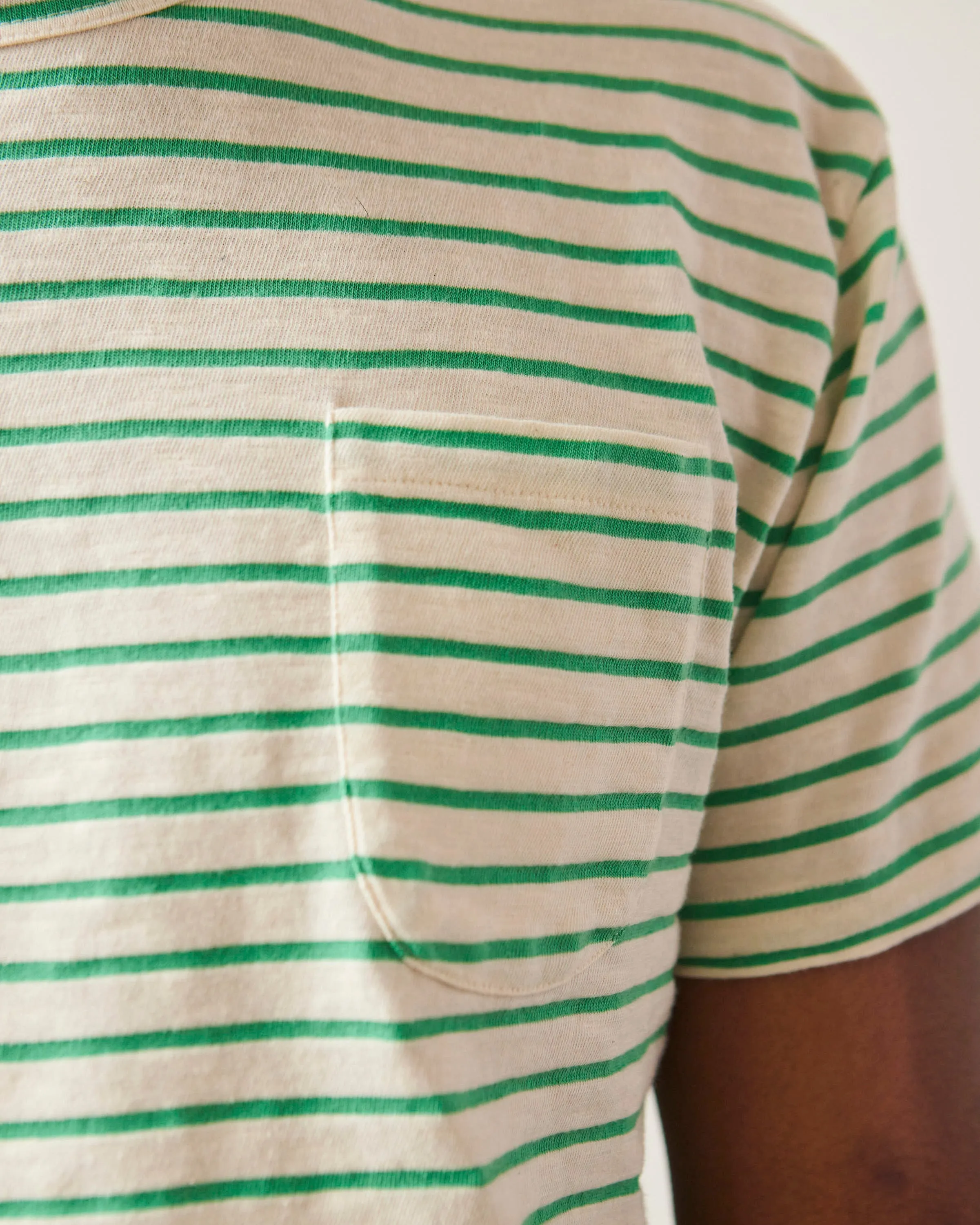 La Paz Guerreiro Unisex Tee, Gumdrop Green Stripes