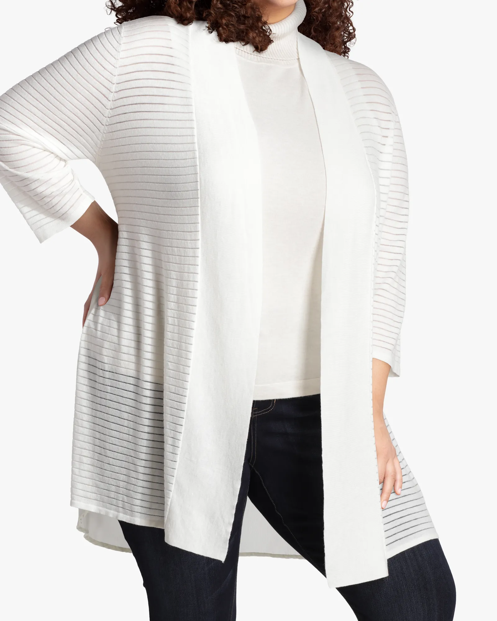 Leslie Three-Quarter-Sleeve Cardigan | Ivory