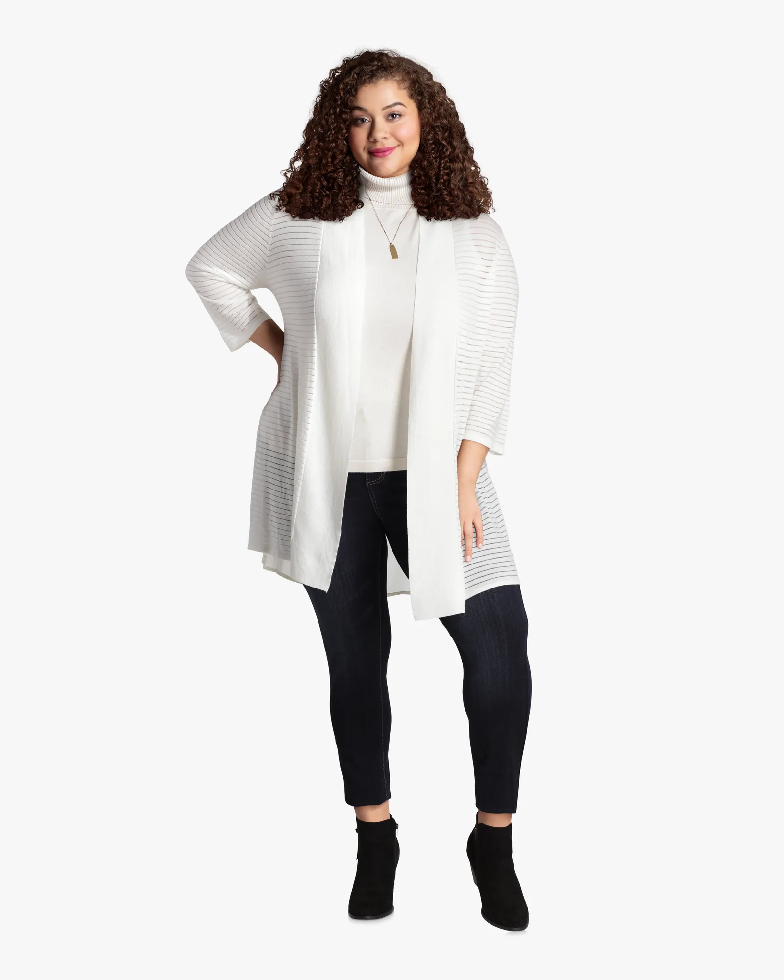 Leslie Three-Quarter-Sleeve Cardigan | Ivory